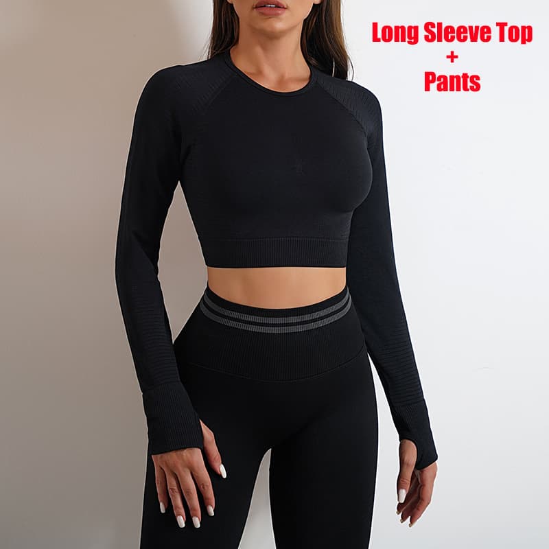 Conjunto 2 Piezas Seamless — Legging + Top Manga Larga AURA vista alternativa
